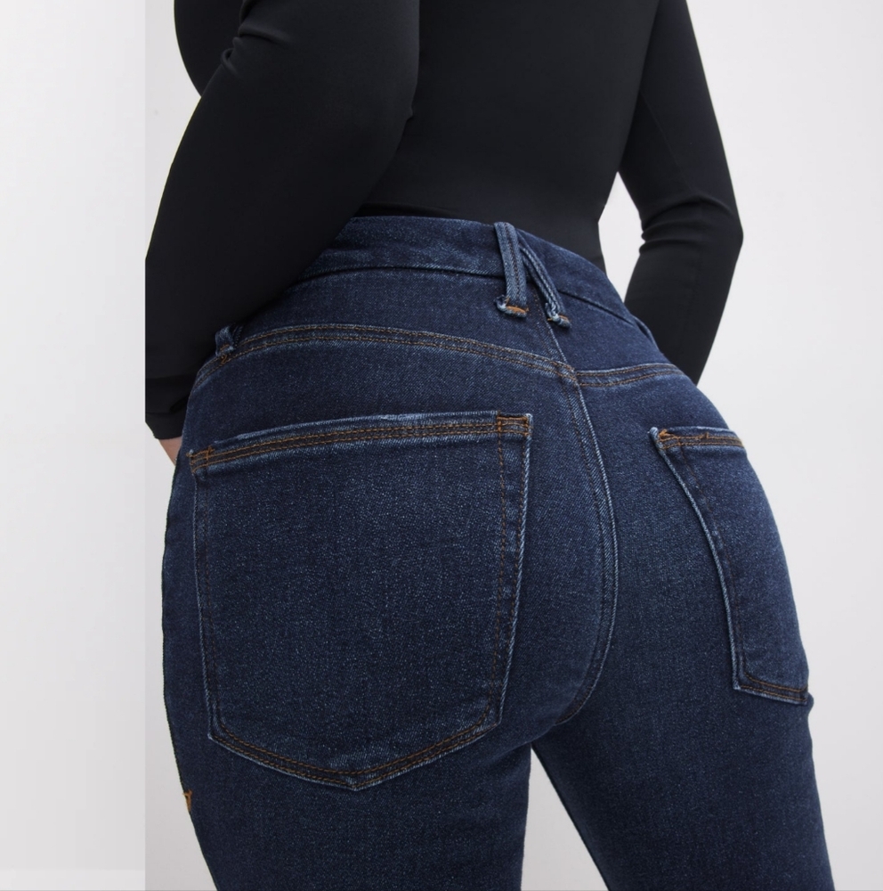 Good American Dark Indigo Good Petite Skinny Jeans Plus 16